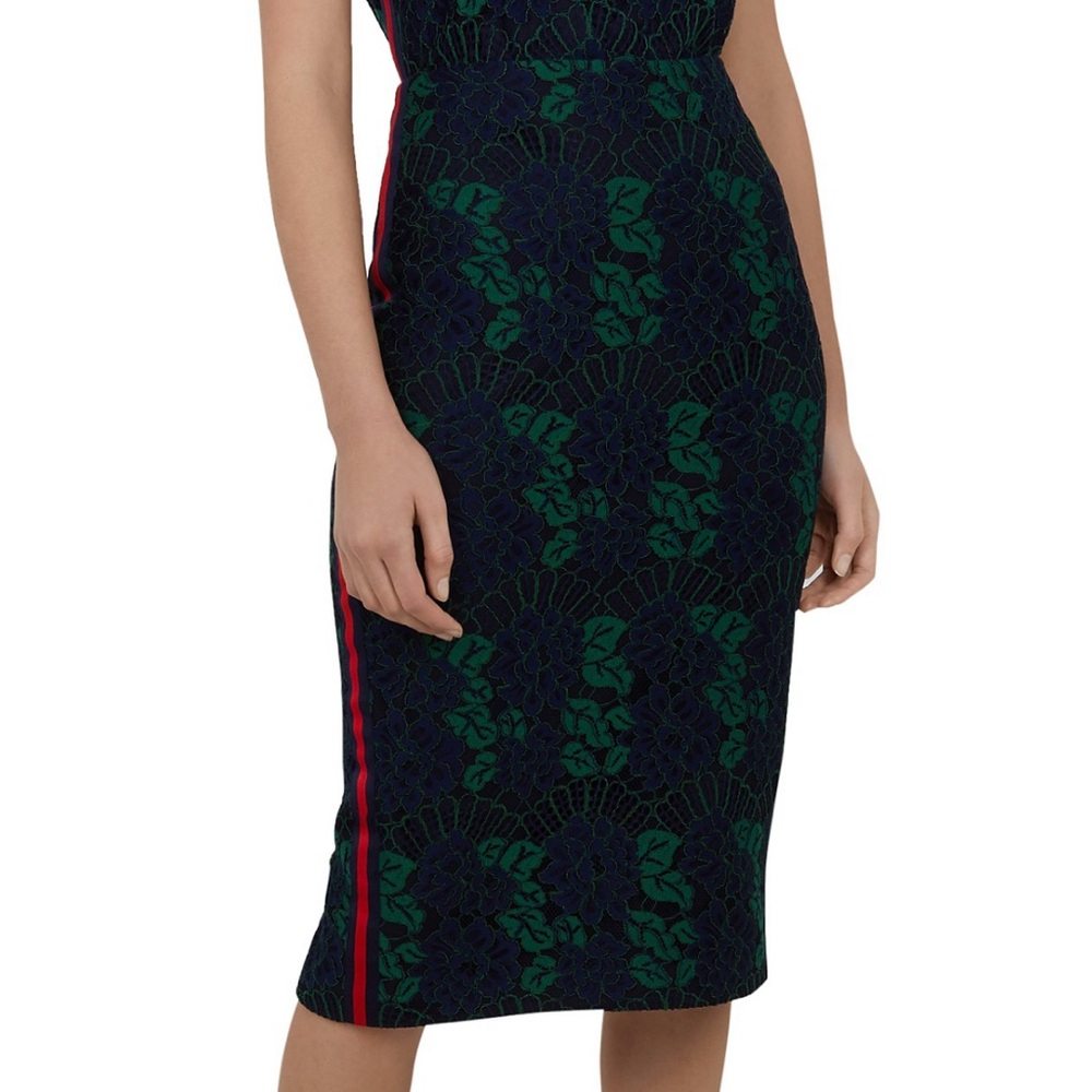 Ted Baker Blue and Green Floral Lace Skirt